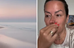 Influenciadora é perseguida por homem nu em praia isolada; veja vídeo