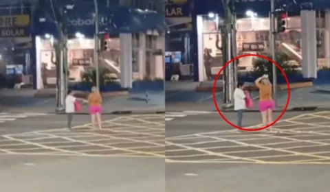 Vídeo mostra mulheres fazendo suposto ritual espiritual no meio de avenida em Manaus