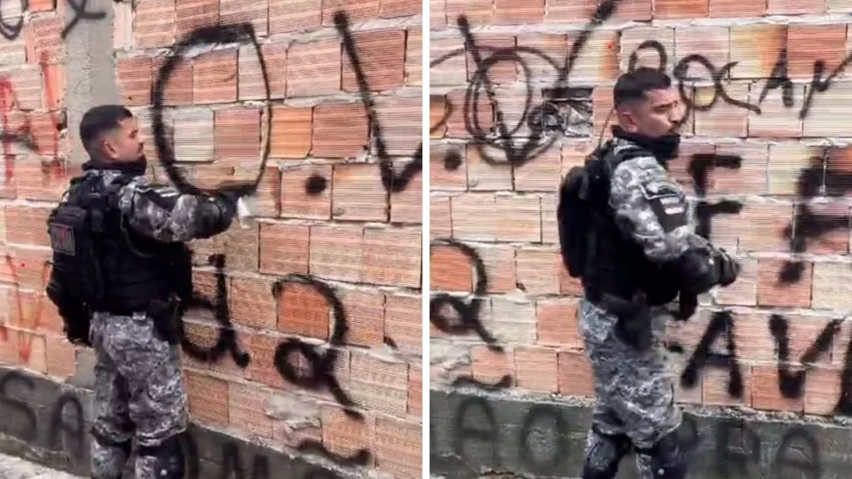 VÍDEO: Rocam estoura ‘boca de fumo’ em Manaus e apaga símbolo de facção