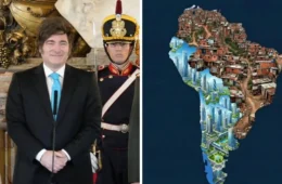 Milei causa polêmica ao retratar Brasil como favela e Argentina como futurista