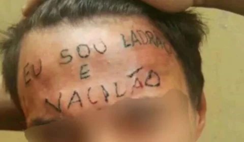 ‘Ladrão e vacilão’: jovem com tatuagem na testa é preso novamente