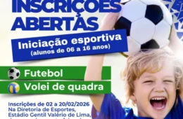 Prefeitura de Ariquemes abre inscrições para escolinha de iniciação esportiva
