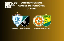Guaporé e Ji-Paraná definem adversários na primeira fase da Copa do Brasil 2026