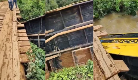 Veículo cai em igarapé no distrito de União Bandeirantes ao perder controle em ponte escorregadia