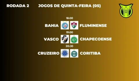 Brasileirão tem três jogos nesta quinta-feira (05) pela segunda rodada