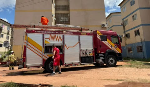 Fogo atinge terceiro andar de prédio e deixa menino queimado