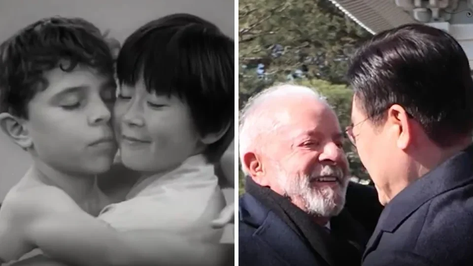 Presidente da Coreia do Sul divulga vídeo com IA abraçando Lula na infância e chama brasileiro de “irmão”