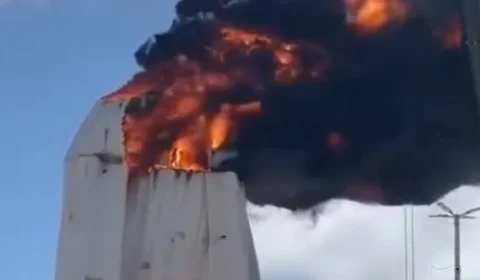 Fogo atinge e destrói imagem gigante de Nossa Senhora em Natal