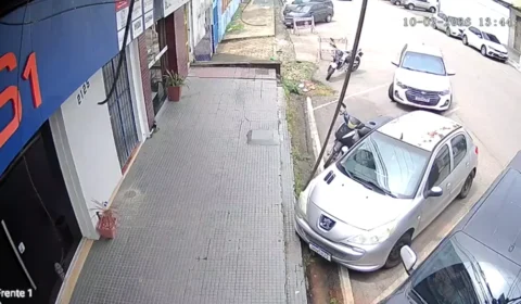 Criminoso é flagrado por câmeras furtando carro na região Central de Porto Velho