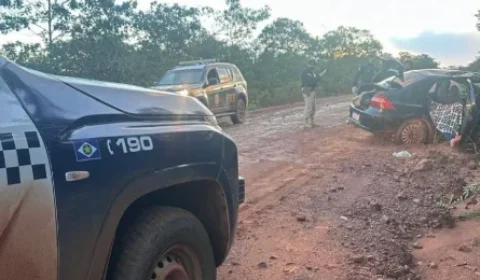 Homem capota carro na BR-174 após furtar veículo em posto de combustíveis