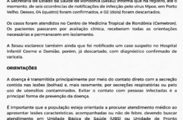 Sesau confirma quatro casos de Mpox e mantém monitoramento epidemiológico em Porto Velho