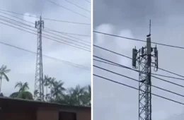 VÍDEO: crianças escalam torre de telefonia no Amazonas e assustam moradores