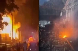 Incêndio de grandes proporções destrói prédio e deixa 24 pessoas desabrigadas em SC