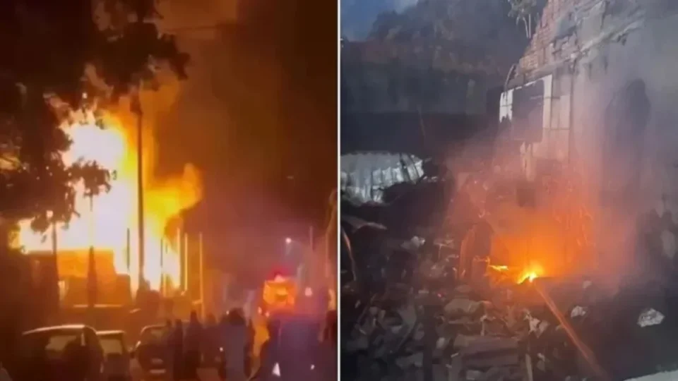 Incêndio de grandes proporções destrói prédio e deixa 24 pessoas desabrigadas em SC