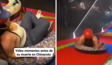 Vídeo registra momento em que mulher cai de tobogã e morre em parque de diversões