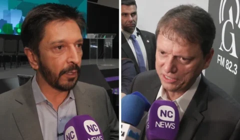 Ricardo Nunes critica juros e Tarcísio destaca integração no Congresso de Municípios