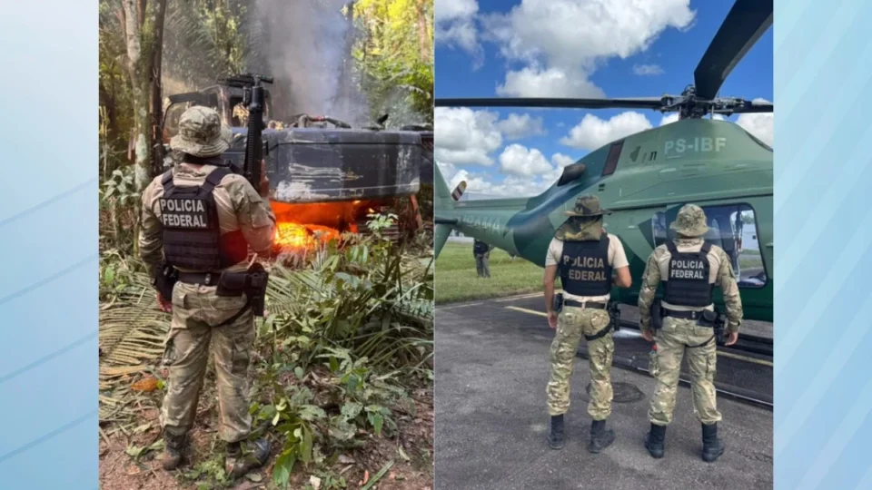 PF e Ibama destroem maquinário pesado em ofensiva contra o garimpo na Amazônia