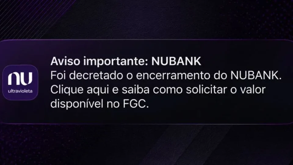 Nubank envia e-mail por engano sobre ‘liquidação’ do banco e orienta busca ao FGC