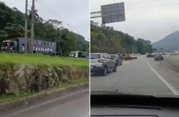 Motoristas voltam na contramão da Imigrantes após suspeita de ação criminosa em Cubatão