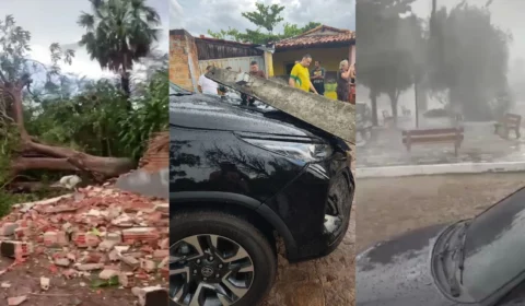 Microexplosão provoca destruição, derruba árvores e deixa rastro de prejuízos no Piauí