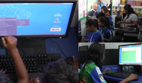 Crianças de escolas públicas remotas do Amapá usam computador pela primeira vez
