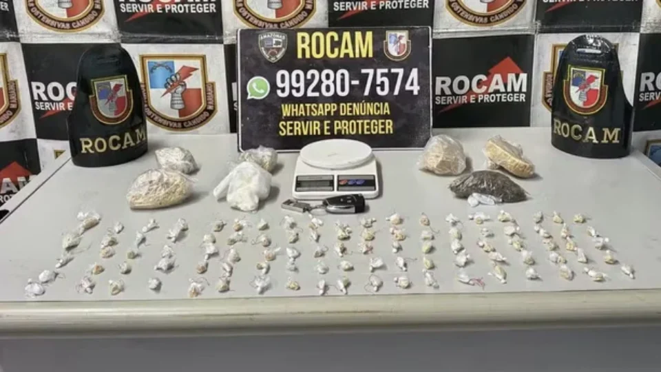 Homem preso com drogas em Manaus oferece R$ 100 mil a policiais para evitar prisão, diz PM