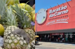 Rato morto é encontrado sobre frutas em um supermercado de Manaus-AM
