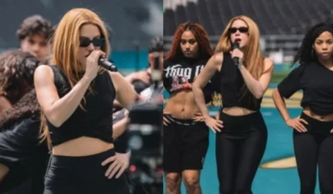 Shakira mostra ensaios no México para o show de abertura do grande torneio mundial de futebol