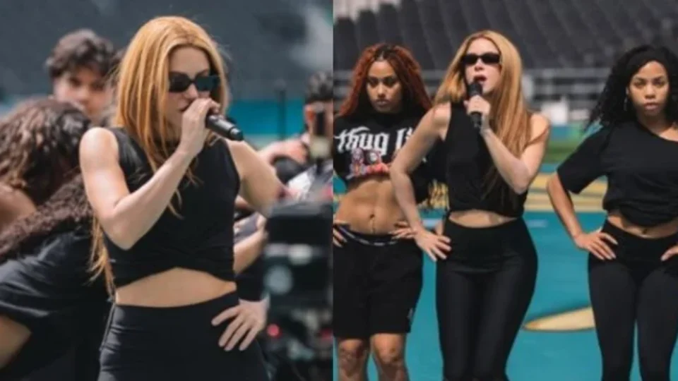 Shakira mostra ensaios no México para o show de abertura do grande torneio mundial de futebol