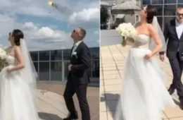 Casamento vira cenário de guerra após drone russo ser abatido e explodir sobre festa na Ucrânia
