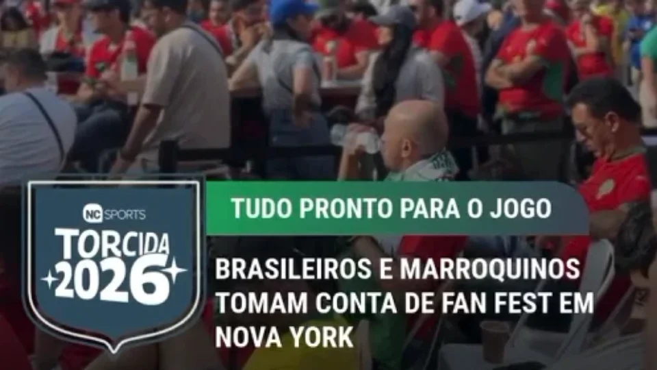 Invasão em Nova Iorque: Brasileiros e marroquinos tomam conta de Fan Fest para acompanhar grande duelo do Mundial