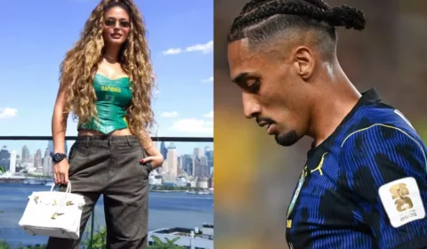 Esposa de Raphinha quebra o silêncio após Vampeta sugerir falência e crise familiar do jogador