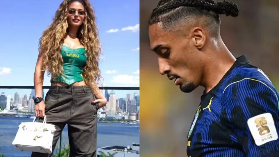 Esposa de Raphinha quebra o silêncio após Vampeta sugerir falência e crise familiar do jogador