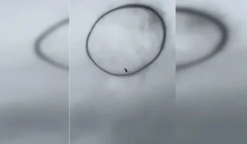 Círculo misterioso surge no céu durante operação da PF contra garimpo ilegal e chama atenção. VEJA VÍDEO