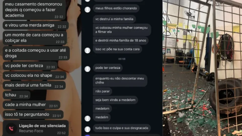 Homem destrói academia e culpa personal por deixar ex-esposa “no shape”