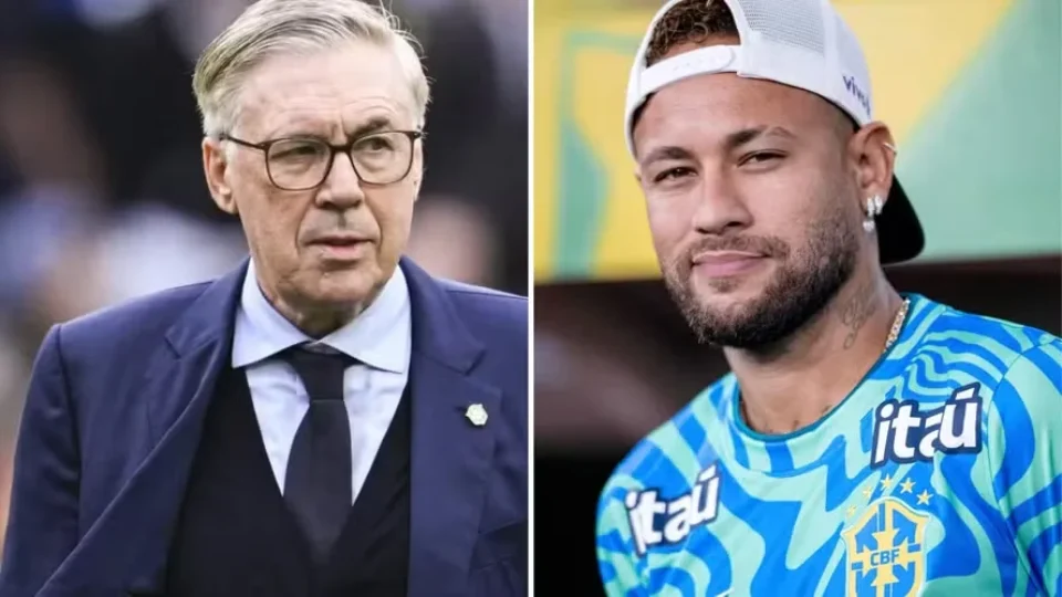 Ancelotti aguarda Neymar e projeta retorno do craque para duelo decisivo contra a Escócia