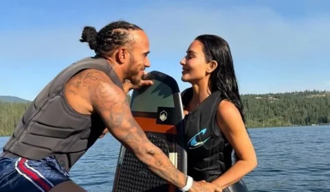 Kim Kardashian integra filhos à relação com Lewis Hamilton