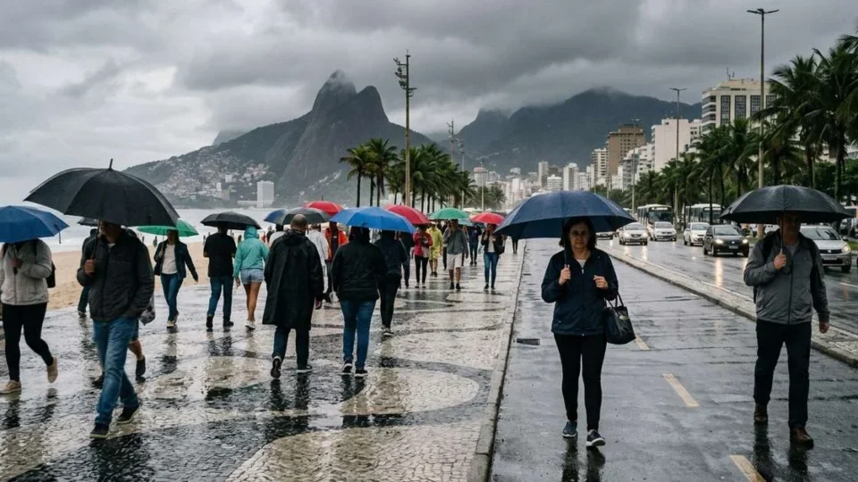 Frente fria traz manhã chuvosa e tarde nublada no Rio nesta quinta-feira