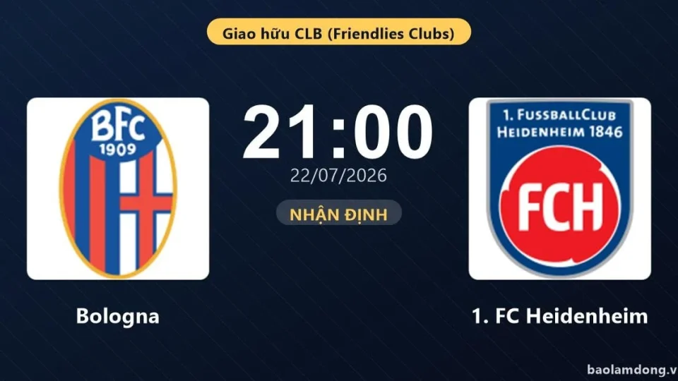 Bologna e Heidenheim testam táticas em amistoso decisivo hoje
