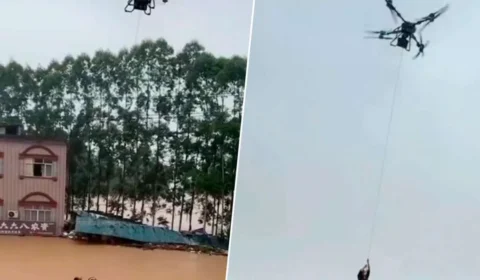 Drone de entrega da DJI é usado em resgate inédito na China