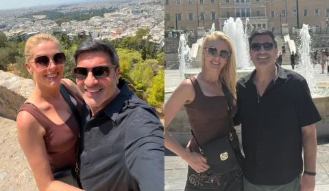 Ana Hickmann e Edu Guedes vivem romance de luxo na Grécia e transformam viagem em vitrine de amor e estilo
