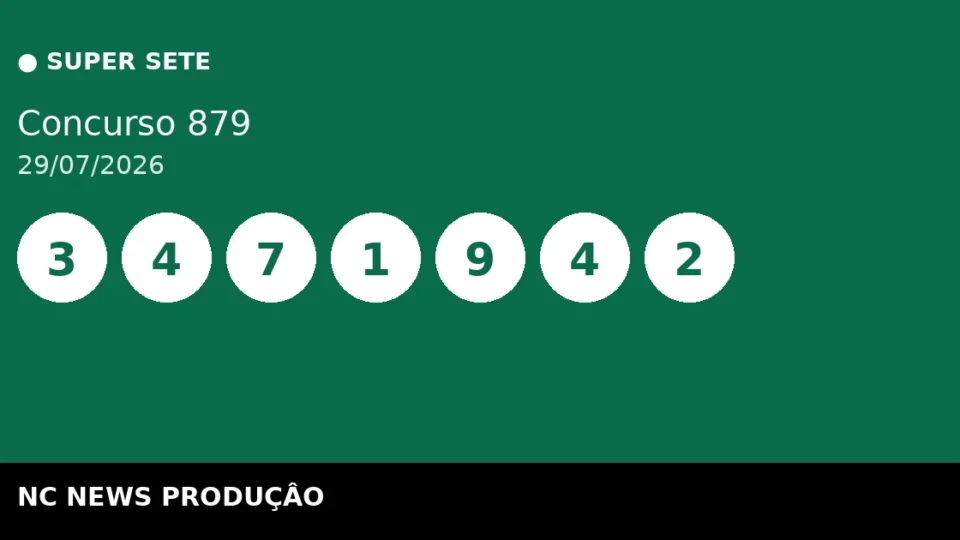 Resultado da Super Sete 879 de 29/07: confira as dezenas