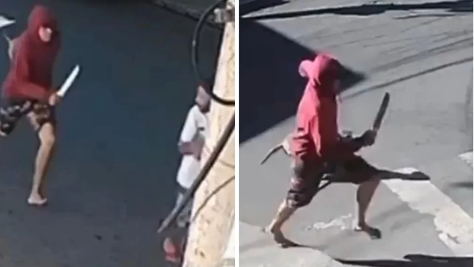 Homem é atacado com facão ao defender mulher em BH