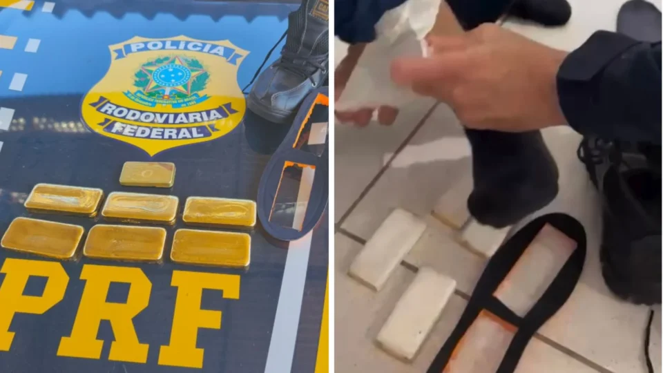 Homem transporta ouro escondido nos pés e acaba preso pela PRF