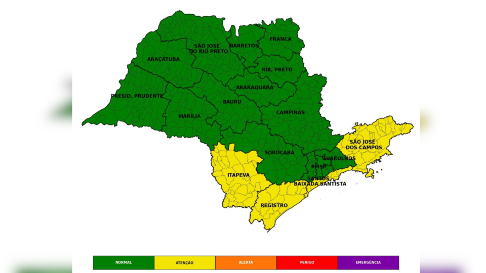 Defesa Civil alerta para chuva, ventos fortes e queda de temperatura em São Paulo neste fim de semana