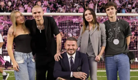 Beckham reúne família em estádio em meio a afastamento do filho