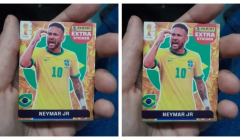 Passageira compra figurinhas vendidas como oficiais em trem da CPTM e encontra card de Neymar de 2022 dentro do pacote