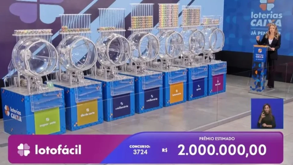 Lotofácil 3724: três apostas acertam as 15 dezenas e dividem prêmio de R$ 2 milhões