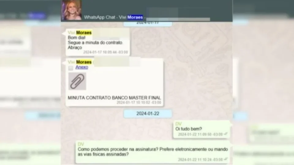 Contrato de R$ 129 mi de mulher de Moraes com Banco Master sob investigação