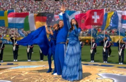 Robbie Williams canta com Laura Pausini e Nicole Scherzinger em show histórico na final do Mundial